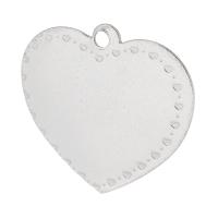 pendentifs de cœur en inox , 201 acier inoxydable, coeur, bijoux de mode & pour femme, couleur originale Environ 2mm, Vendu par PC