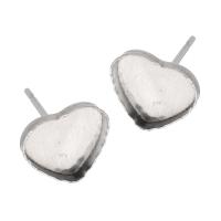 Stainless Steel Earring Stud Component, 201 Stainless Steel, Heart, fashion jewelry & DIY, original color 