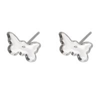 Stainless Steel Earring Stud Component, 304 Stainless Steel, Butterfly, fashion jewelry & DIY, original color, 12*7.5mm,0.8mm 