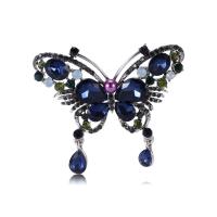 Rhinestone Zinc Alloy Brooch, Butterfly, plated, fashion jewelry & for woman & with rhinestone 
