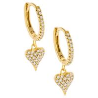 Cubic Zirconia Micro Pave Brass Earring, gold color plated & micro pave cubic zirconia & for woman Approx 17.7 Inch 