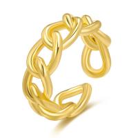 metal Anillo de dedo Cuff, chapado en color dorado, Ajustable & para mujer & hueco, 25mm, Vendido por UD