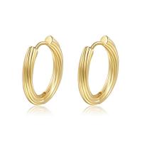 Brass Huggie Hoop Earring, gold color plated & for woman, 20mm 