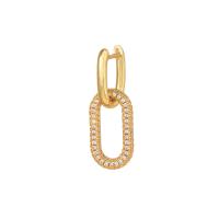 Huggie Hoop Drop Earring, laiton, Placage de couleur d'or, pavé de micro zircon & pour femme, Or Vendu par PC