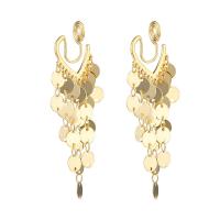 Brass Dangle Earring, gold color plated & for woman 