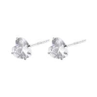 Sterling Silver Cubic Zirconia Earring, 925 Sterling Silver & micro pave cubic zirconia & for woman, silver color 