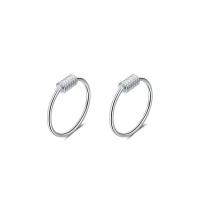 Sterling Silver Huggie Hoop Earring, 925 Sterling Silver, Donut, plated & for woman 