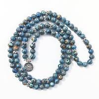 Bracelets de malachite, avec Perle en alliage de zinc, multicouche & unisexe & styles différents pour le choix, multicolore, 8mm Environ 34.01 pouce, Environ Vendu par brin