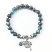 Orchid Stone Bracelet, with Zinc Alloy, Unisex, blue Approx 7.48 Inch 