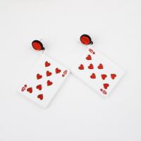 gota pendiente de acrílico, Poker, Joyería & para mujer, 90x41mm, Vendido por Par