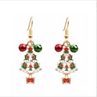 Christmas Earrings, Zinc Alloy, KC gold color plated, Christmas Design & fashion jewelry & for woman & enamel, 35mm 