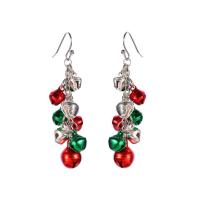 Christmas Earrings, Zinc Alloy, platinum color plated, Christmas Design & fashion jewelry & for woman, 60mm 