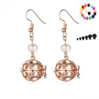 Floating Charm Earring, Brass, with Crystal, Round, plated, for woman & hollow 20-30mm 