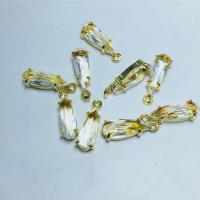 Crystal Brass Pendants, with Brass, Teardrop, gold color plated, Unisex & faceted Approx 