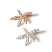 Alligator Hair Clip, Zinc Alloy, Starfish, plated, fashion jewelry & for woman & with rhinestone 