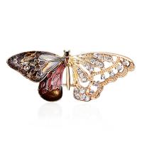 Rhinestone Zinc Alloy Brooch, Butterfly, plated, fashion jewelry & for woman & with rhinestone 