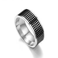 Stainless Steel Finger Ring, 201 Stainless Steel, polished, fashion jewelry & for man, black, 8mm 