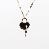 Enamel Zinc Alloy Necklace, 304 Stainless Steel Chain, with zinc alloy pendant, with 5cm extender chain, Heart, gold color plated, Adjustable & fashion jewelry & for woman cm 