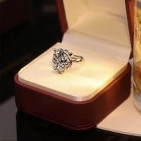 Латунное кольцо с стразами, Латунь, Леопард, плакирован золотом, Женский & со стразами, 17mm, размер:6.5, продается PC