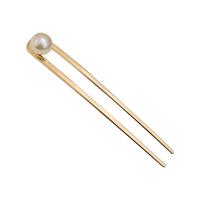 Hair Stick, Zinc Alloy, with Plastic Pearl, plated, for woman 150mm 
