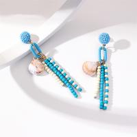 Glass Seed Beads Earring, Zinc Alloy, with Seedbead & Shell, fashion jewelry & for woman 