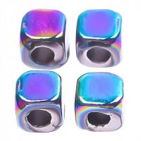 Zinc Alloy Jewelry Beads, Square, colorful plated, DIY 