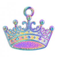 Zinc Alloy Crown Pendants, colorful plated, Unisex Approx 50 cm 