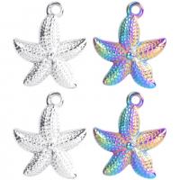 Stainless Steel Pendants, 304 Stainless Steel, Starfish, Vacuum Ion Plating, Unisex Approx 50 cm 