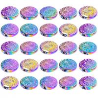 Zinc Alloy Jewelry Beads, Flat Round, colorful plated, DIY 