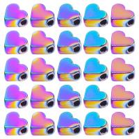 Zinc Alloy Heart Beads, colorful plated, DIY 