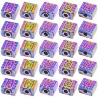 Zinc Alloy Jewelry Beads, Square, colorful plated, DIY 