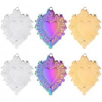 pendentifs de cœur en inox , Acier inoxydable 304, coeur, Placage ionique sous vide, unisexe & styles différents pour le choix, plus de couleurs à choisir Environ 50 cm, Vendu par PC