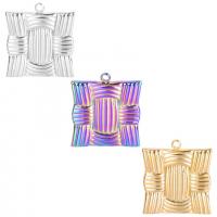 Stainless Steel Pendants, 304 Stainless Steel, Square, Vacuum Ion Plating, Unisex Approx 50 cm 