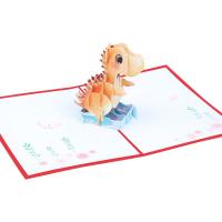 Paper 3D Greeting Card, Dinosaur, printing, Foldable 