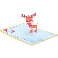 Paper 3D Greeting Card, Deer, printing, Foldable 