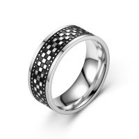 Titanium Steel Finger Ring, fashion jewelry & for man, silver color, 8mm 