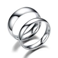 Couple Finger Rings, 201 Stainless Steel, fashion jewelry & Unisex silver color, 4mm,6mm 