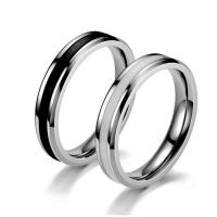 Couple Finger Rings, Titanium Steel, Unisex & enamel, silver color 