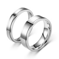 Couple Finger Rings, Titanium Steel, polished, Unisex silver color 