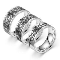 Titanium Steel Finger Ring, anoint, fashion jewelry & for man, silver color 
