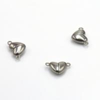 Round Stainless Steel Magnetic Clasp, 304 Stainless Steel, Heart, DIY & machine polishing, original color 