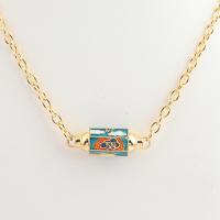 Brass Jewelry Necklace, real gold plated, Adjustable & for woman & enamel 570mm 