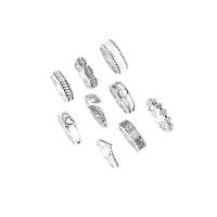 Zinc Alloy Ring Set, antique silver color plated & for woman, US Ring .5-8 