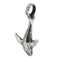 Stainless Steel Animal Pendants, 304 Stainless Steel, Dolphin, blacken, original color Approx 10mm 