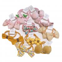 Children Hair Elastic, Cloth, with Rubber Band & Resin, Bowknot, handmade & for children 45mm 