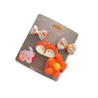 Children Hair Jewelry Set, Cloth, with Zinc Alloy, handmade, 5 pieces & for children 40mm,45mm,50mm 