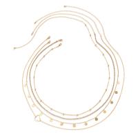 Body Chain Jewelry, Zinc Alloy, with iron chain, fashion jewelry & multilayer & for woman & with rhinestone Approx 26.8 Inch 