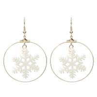 Resin Zinc Alloy Earring, with Resin, Christmas Design & fashion jewelry & for woman & hollow 