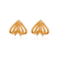 Zinc Alloy Rhinestone Stud Earring, gold color plated, fashion jewelry & for woman & with rhinestone, golden, 15mm 