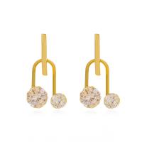 Cubic Zircon (CZ) Drop Earring, Zinc Alloy, gold color plated, fashion jewelry & micro pave cubic zirconia & for woman, golden 